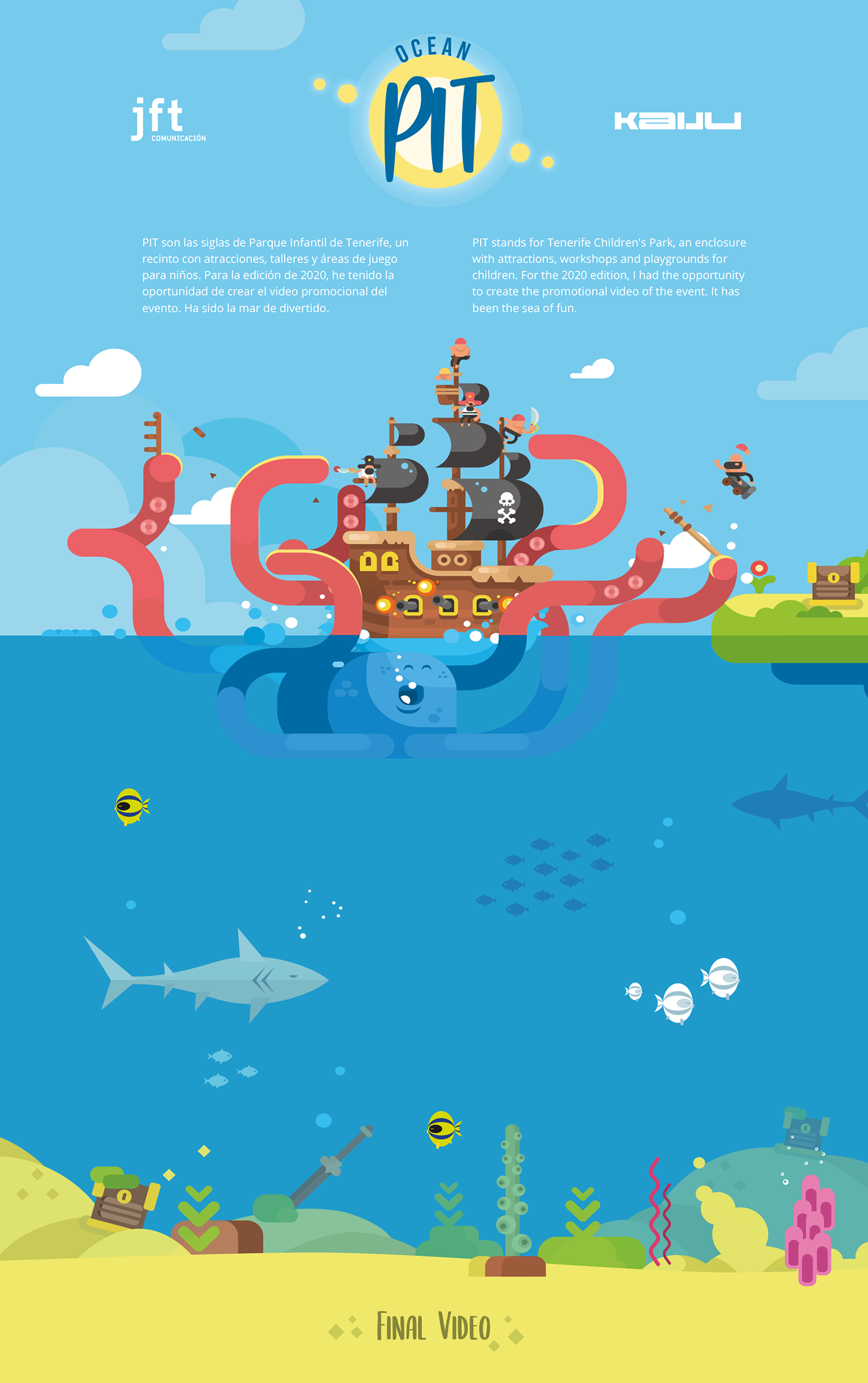 animation  Event flat illustration islands kids Ocean octopus Park pirate pit