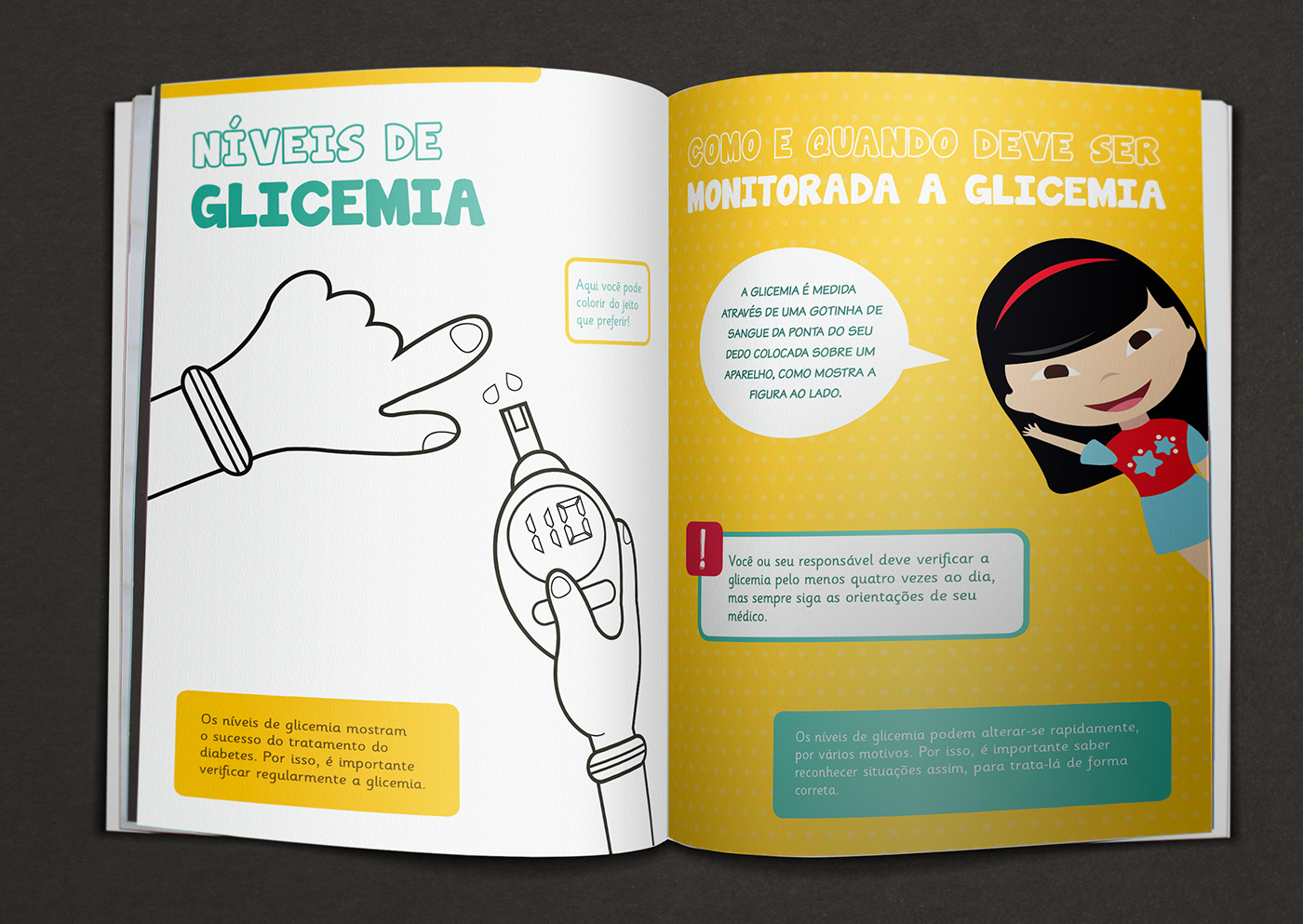 design editorial Diabetes Mellitus Crianças Livro Lúdico