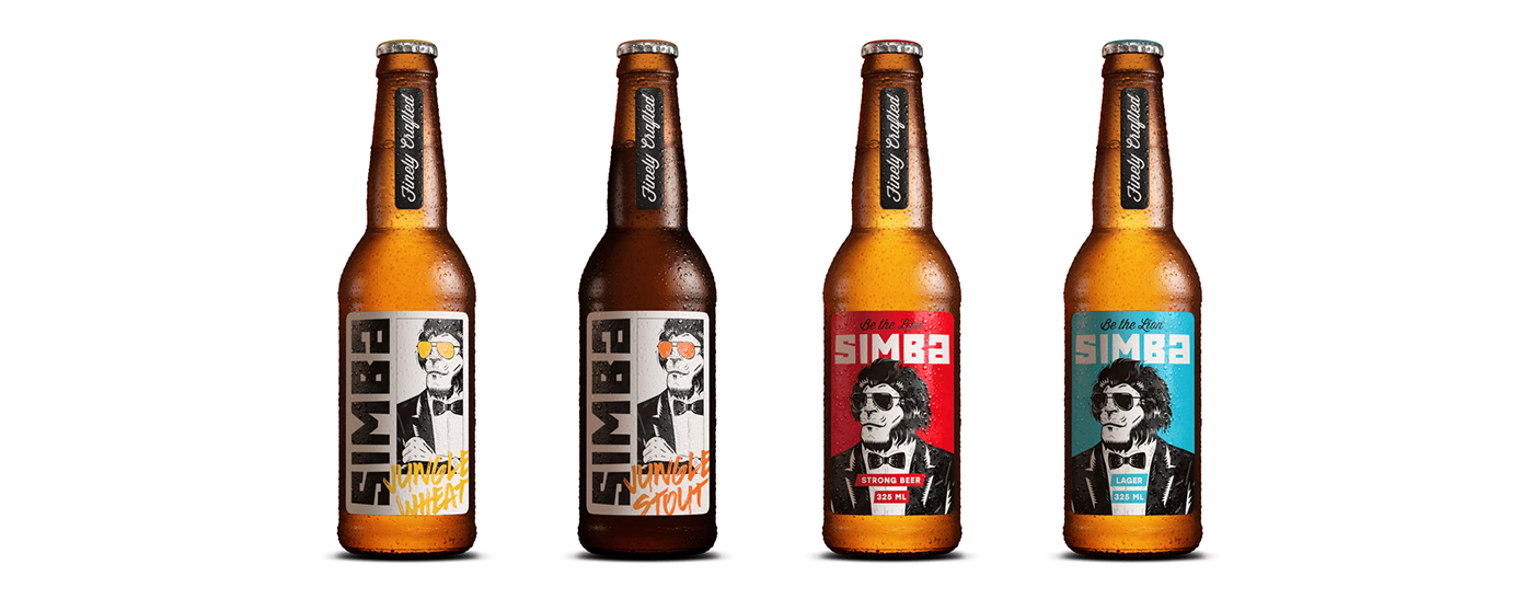 Simba beer craft beer brand strategy packaging design labels bottle design