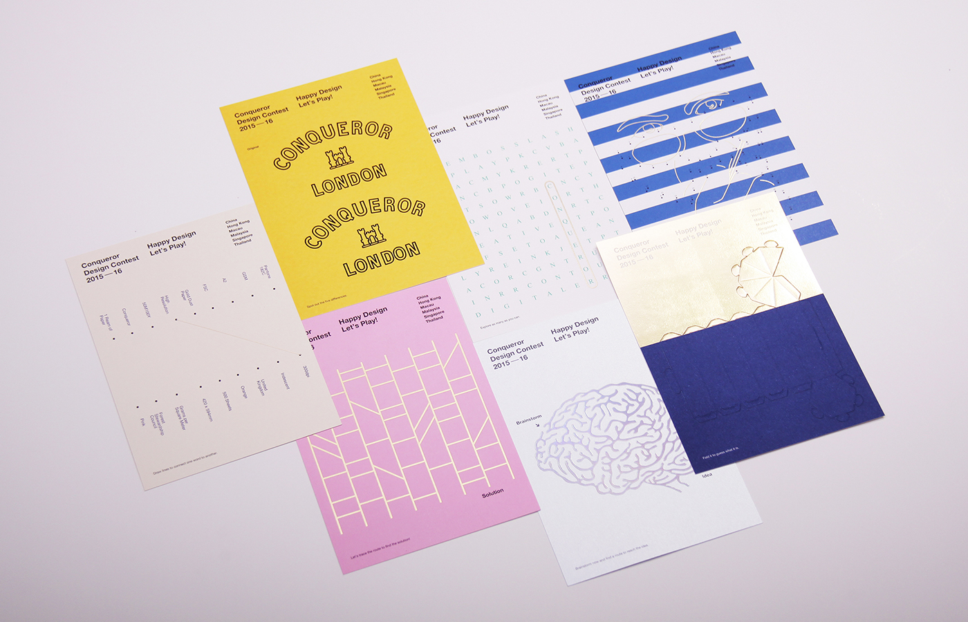 Conqueror typography   play design contest Antalis colorful visual identity