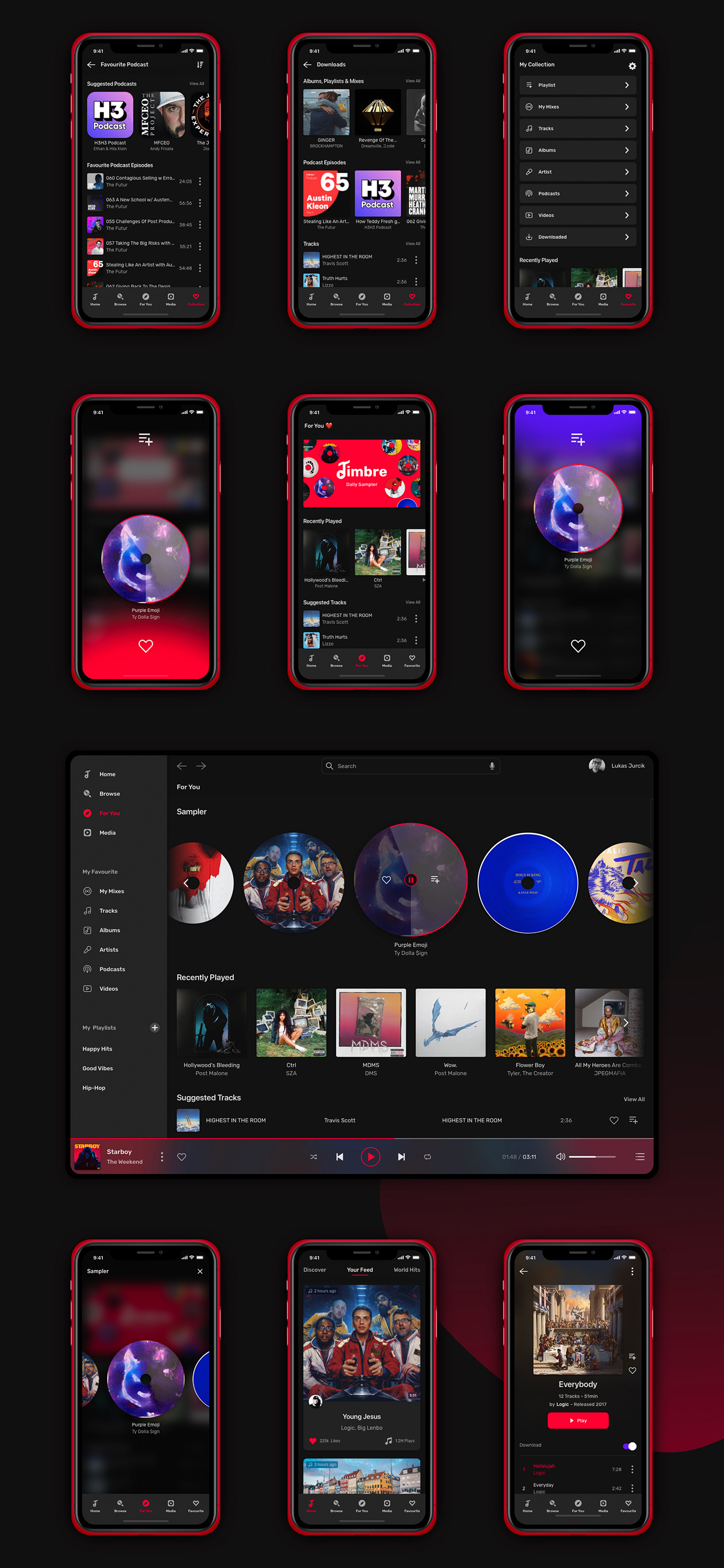 app mobile design music musicapp responsive app sketch timbre UI uikit ux