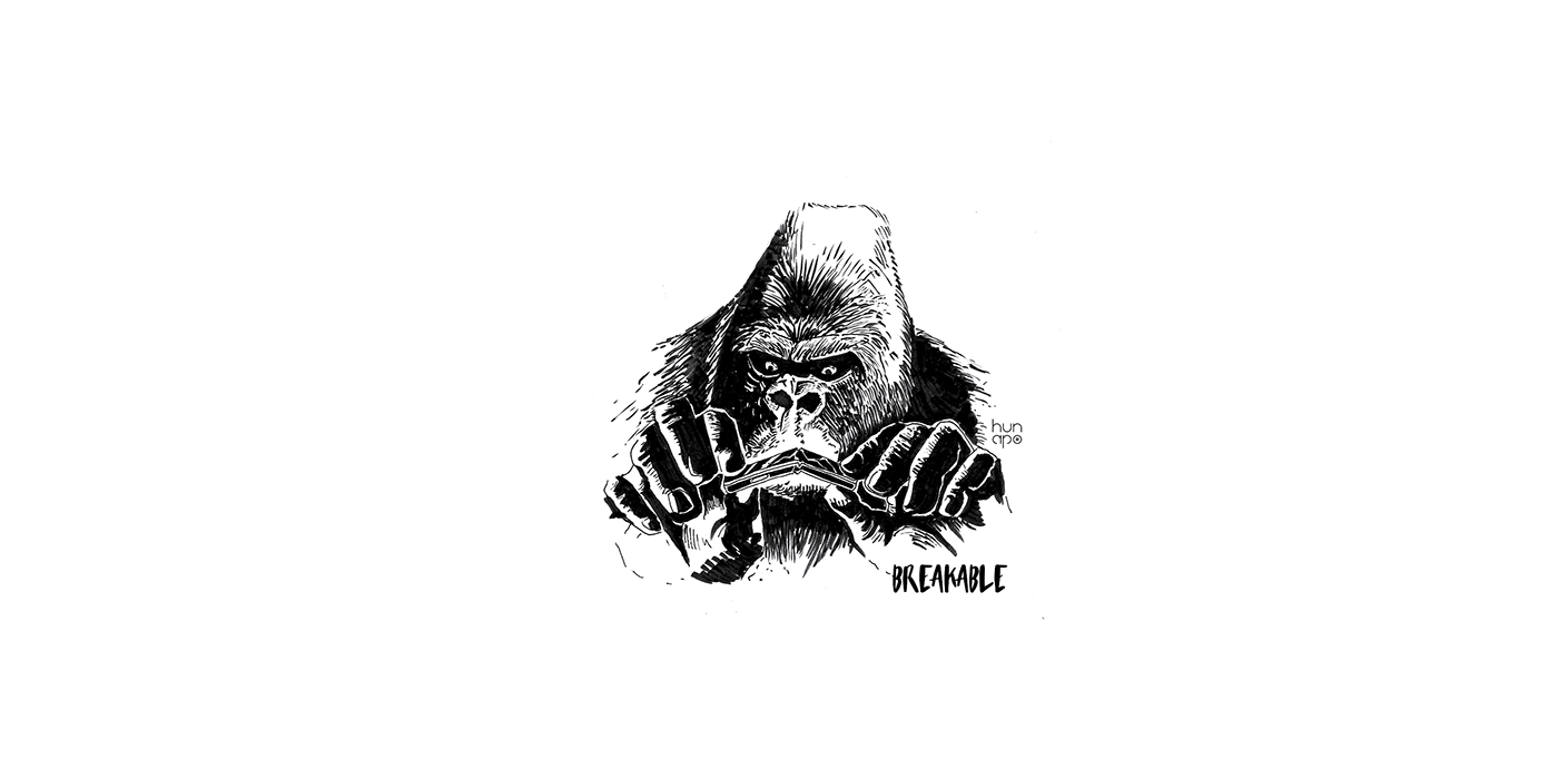 inktober ink Drawing  monkey ape graphic challenge handdrawn ILLUSTRATION 
