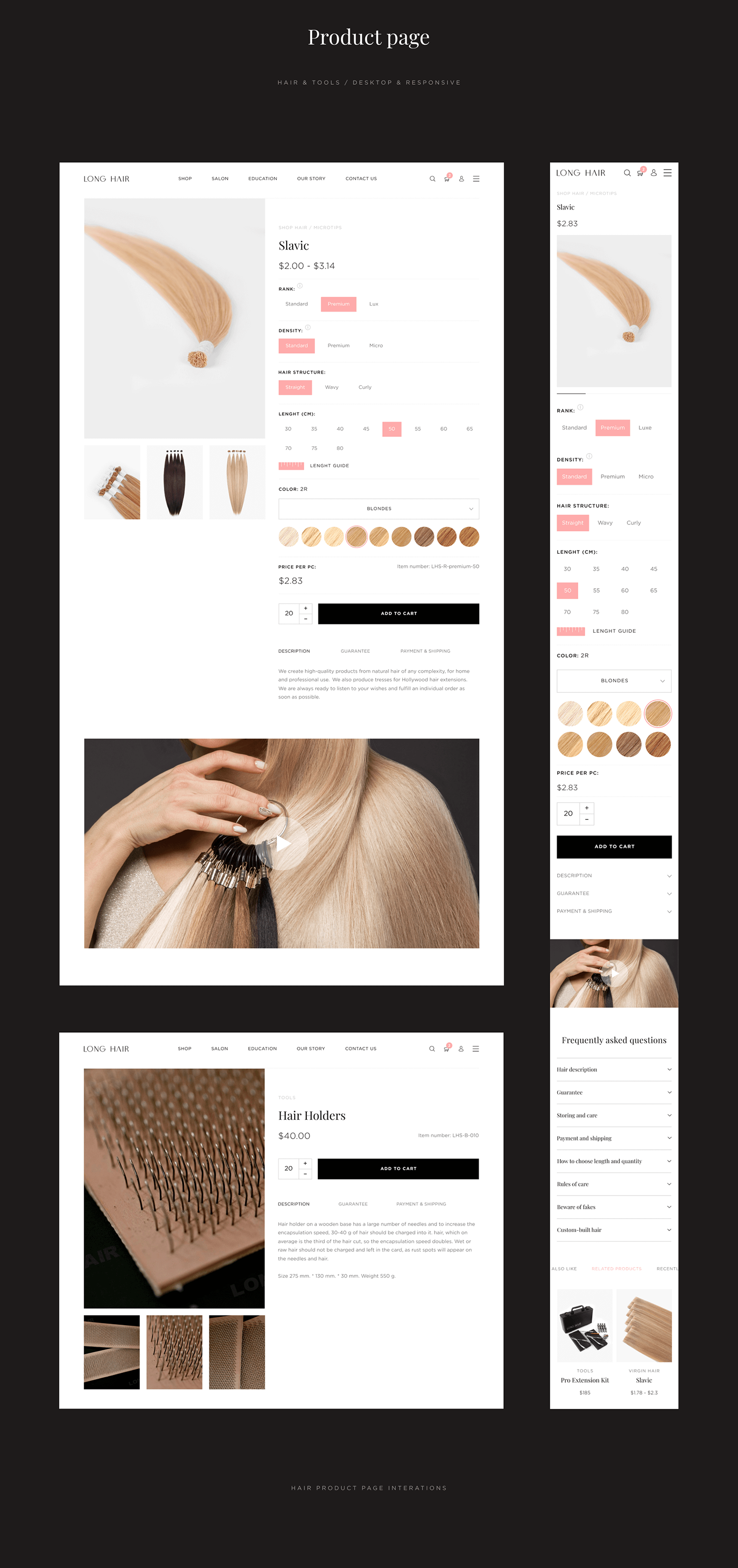 e-commerce shop beauty Web ux/ui salon hair online store Fashion  Extension