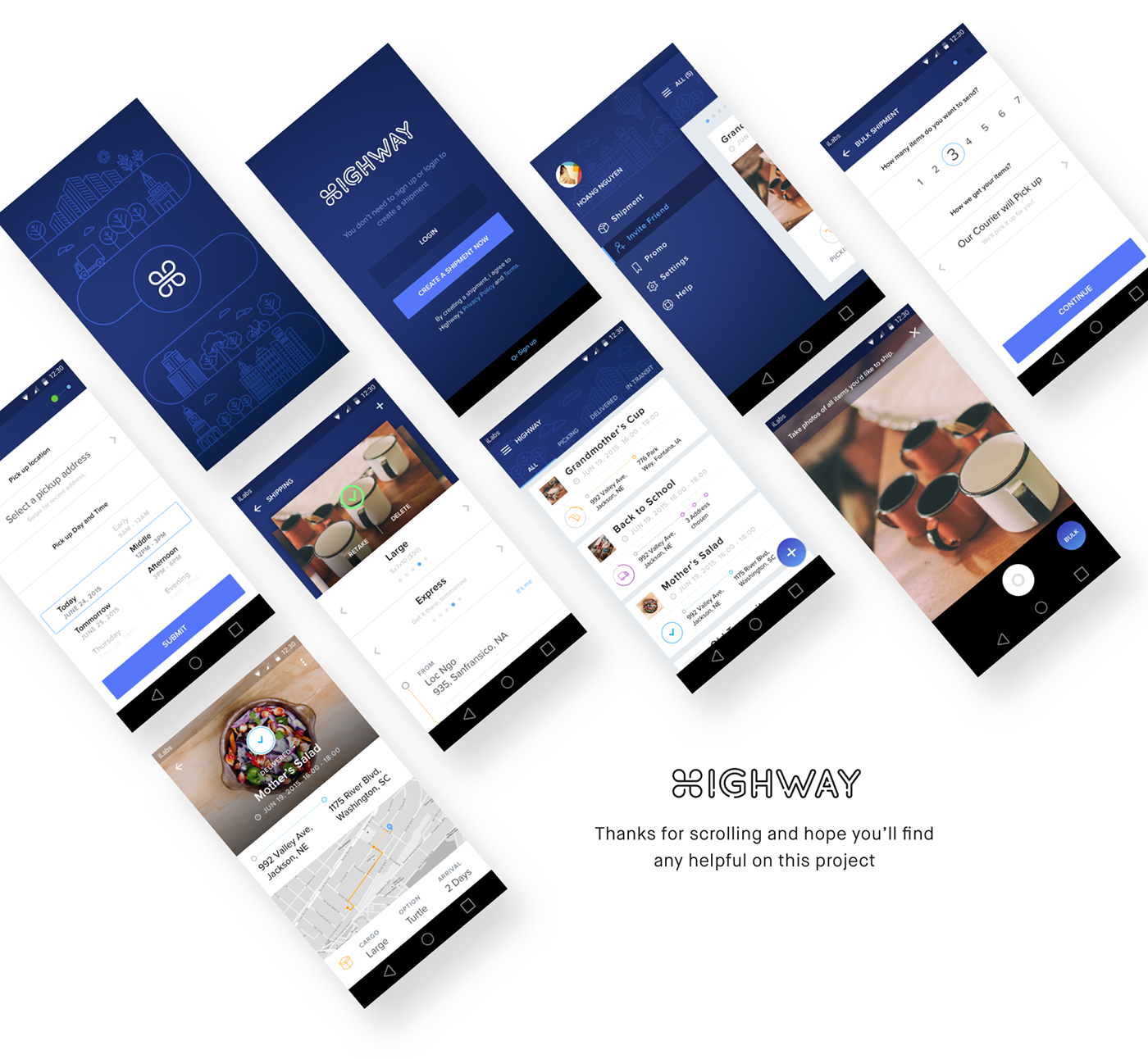 shipping application highway logo service android mobile