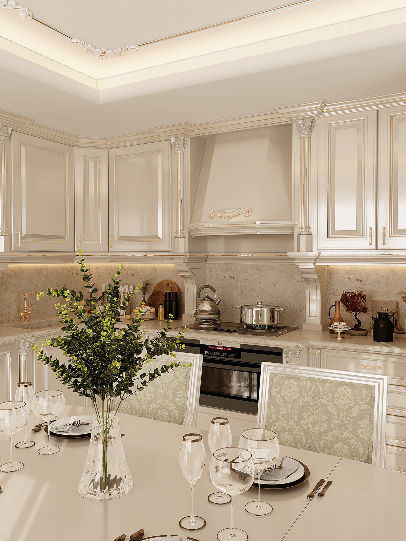 Interior 3ds max Render corona architecture interior design  CGI kitchen design Luxury Design kitchen