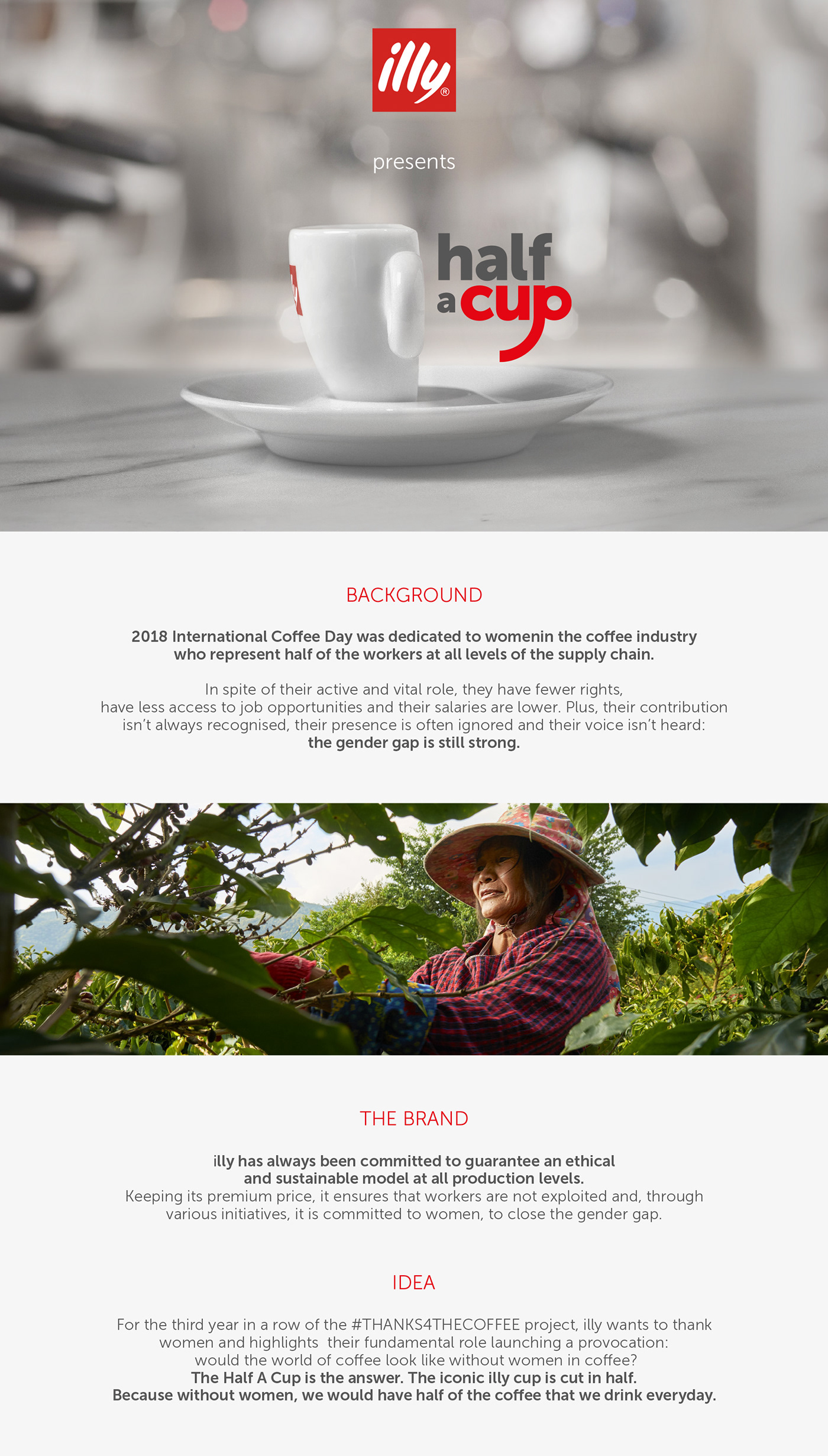 illy half a cup women rights internationa coffee day Coffee cup coffee grower