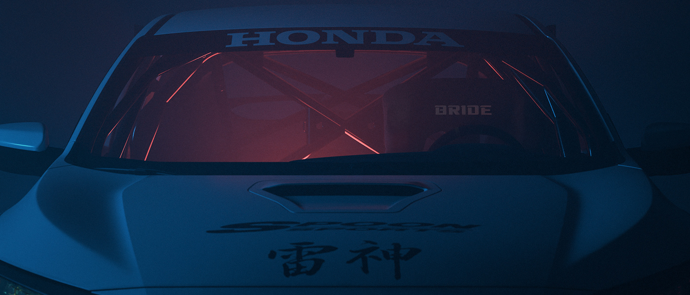 3D automotive   c4d CGI cinema4d Civic corona Honda raijin Render