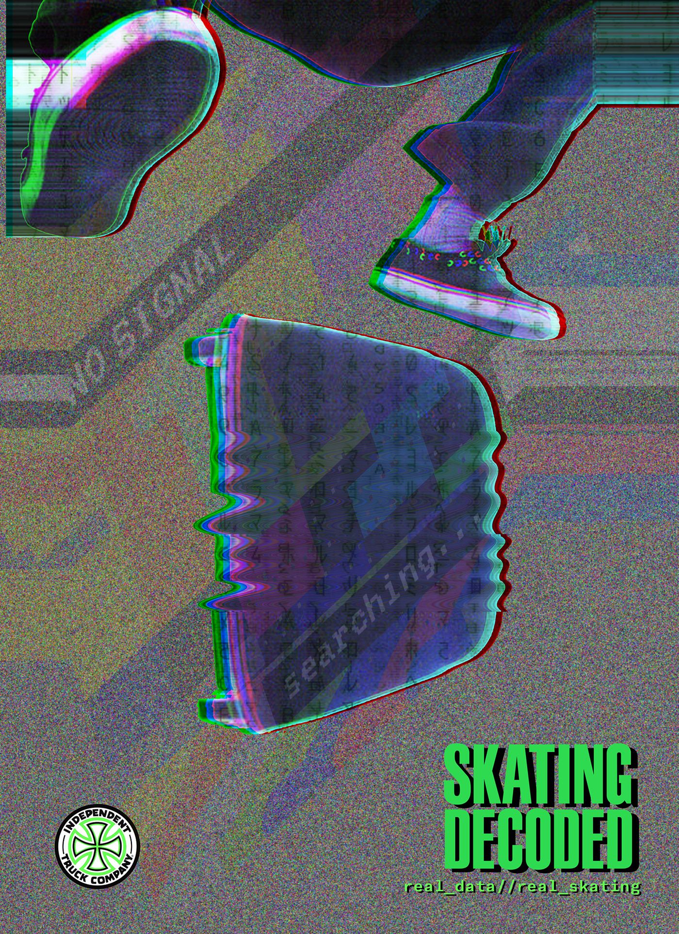 skate Skating Sk8 Independent Independent Trucks design Poster Design diseño gráfico Digital Art  Glitch
