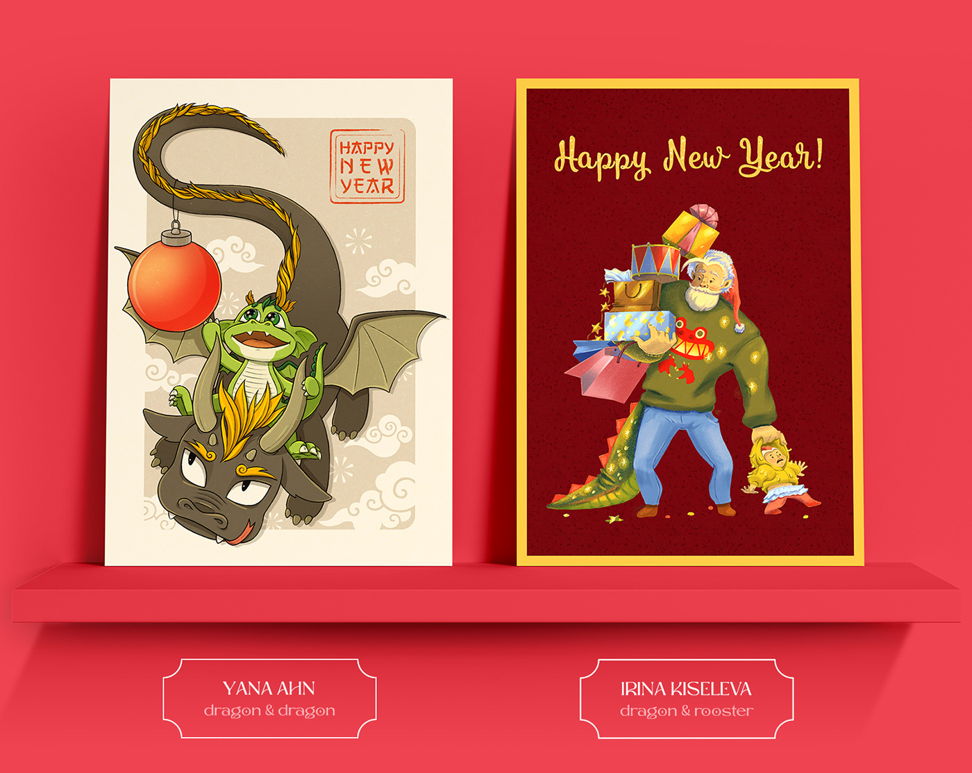 ILLUSTRATION  Character design  cartoon graphic design  postcard Christmas new year card print cover