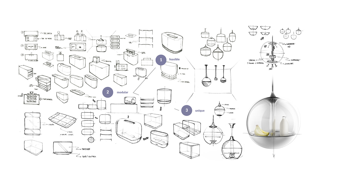bubble Food  track consumption Data Sustainable concept design product kitchen