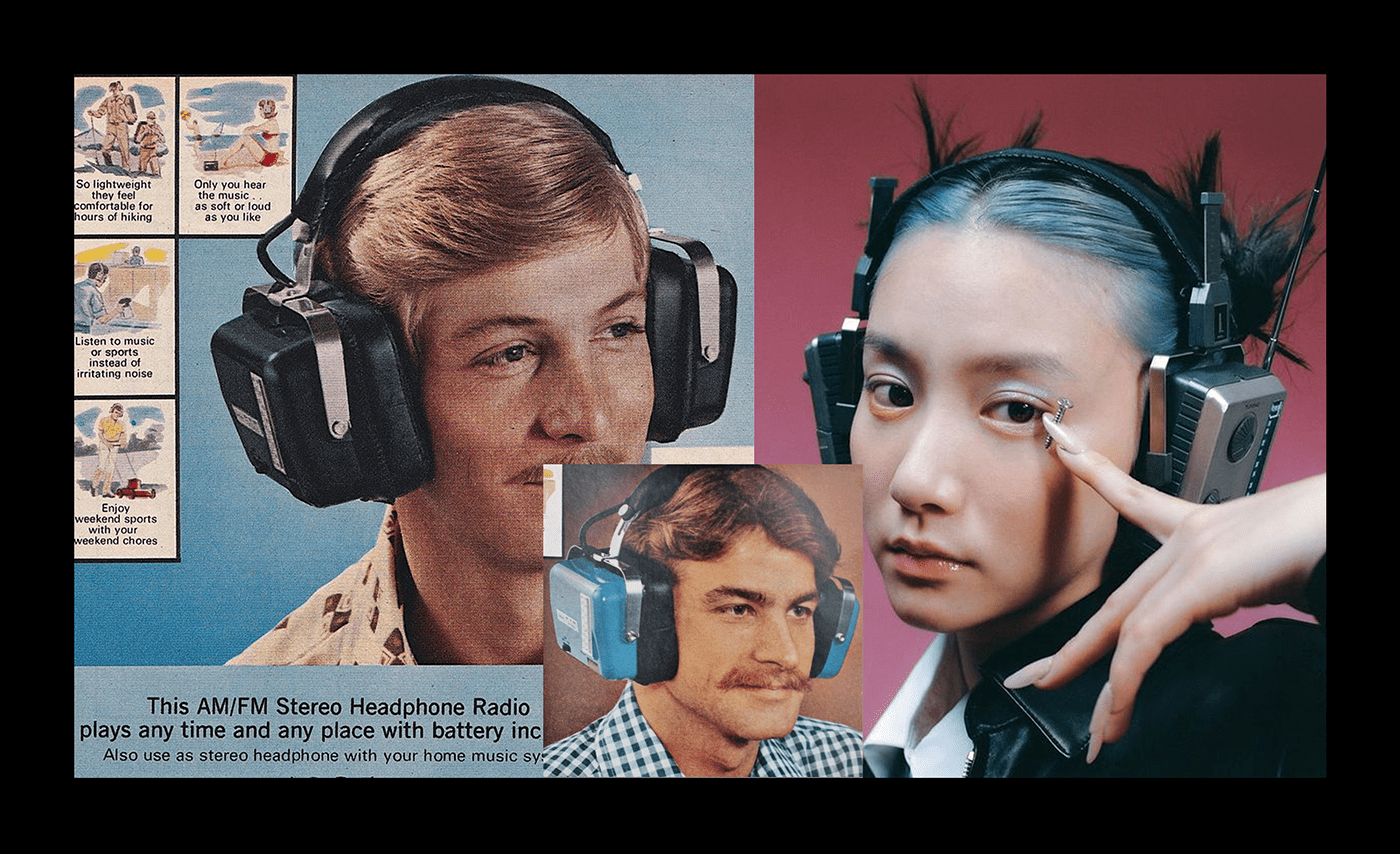 headset headsets headphones headphone electronic earphone Cyberpunk Retro Audio futuristic