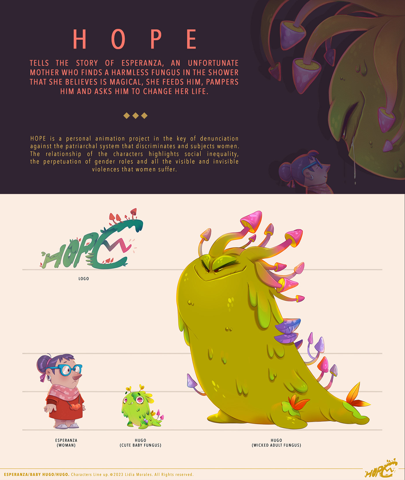 hope Character design  animation  short film art direction  fungus Esperanza Visual Development cartoon storytelling  