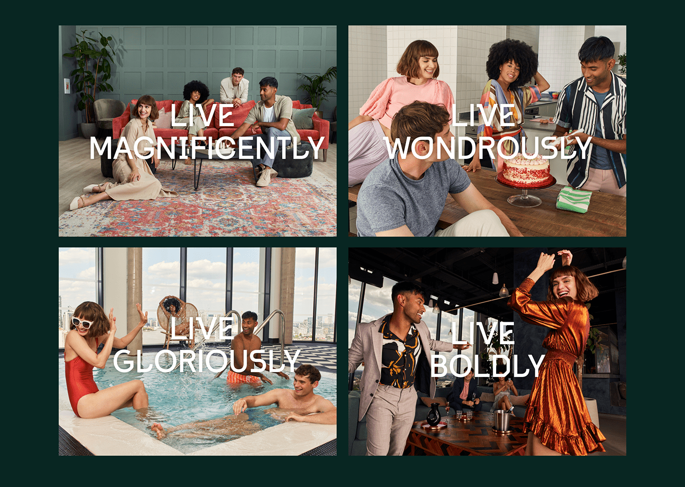 Advertising  branding  campaign co-living Photography  typography  