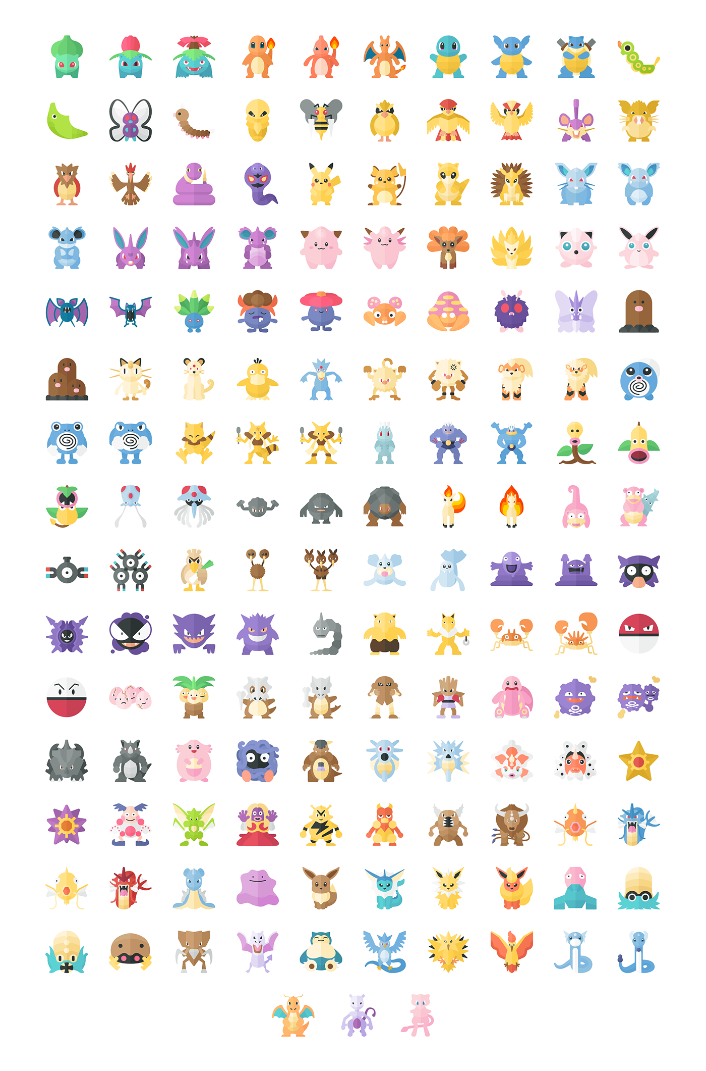 Pokemon icons iconography Character ILLUSTRATION  Fan Art animation  motion graphics 