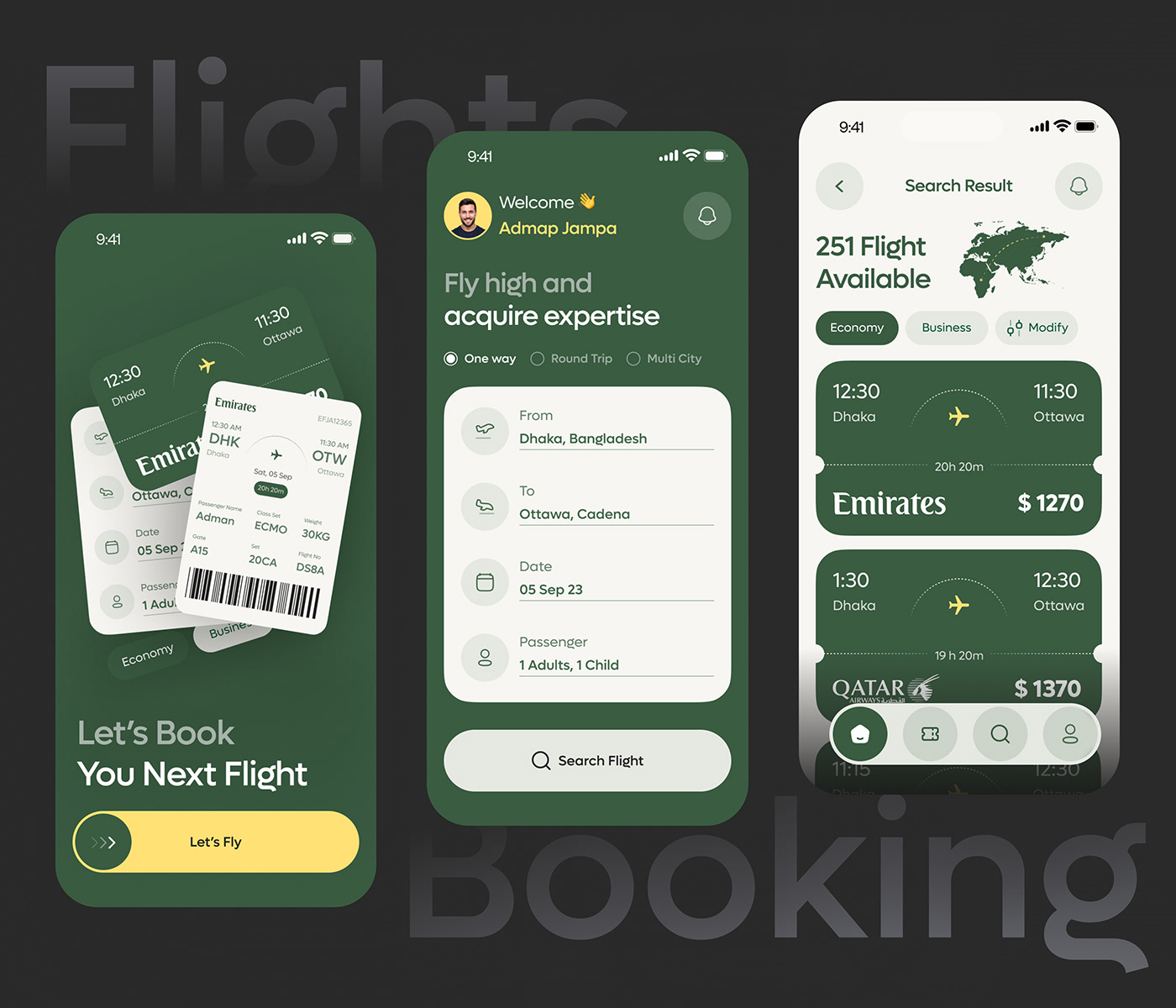 I'd like to share a recent concept I created for a flight booking app.