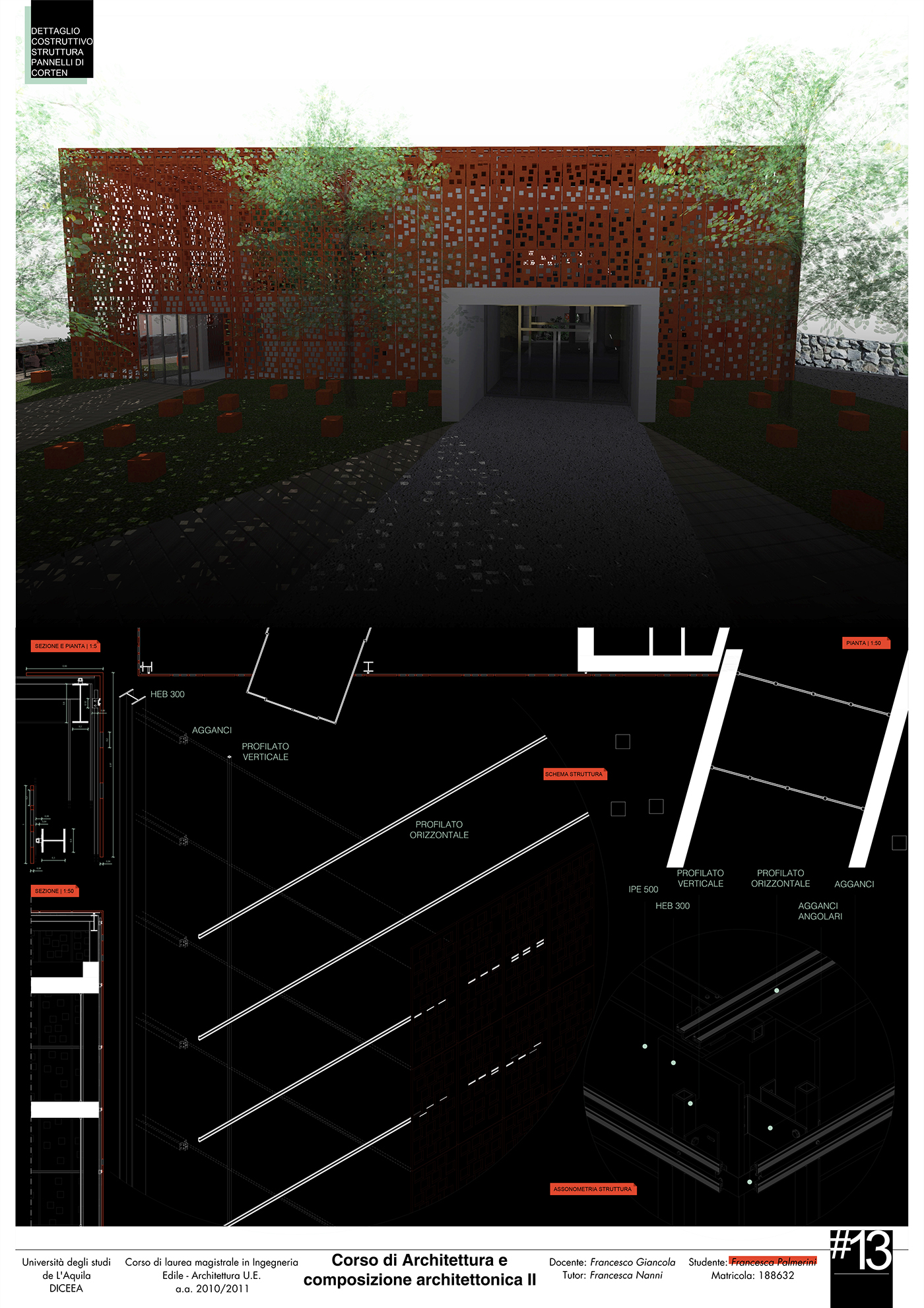 architecture library Render Corten Project Layout presentation