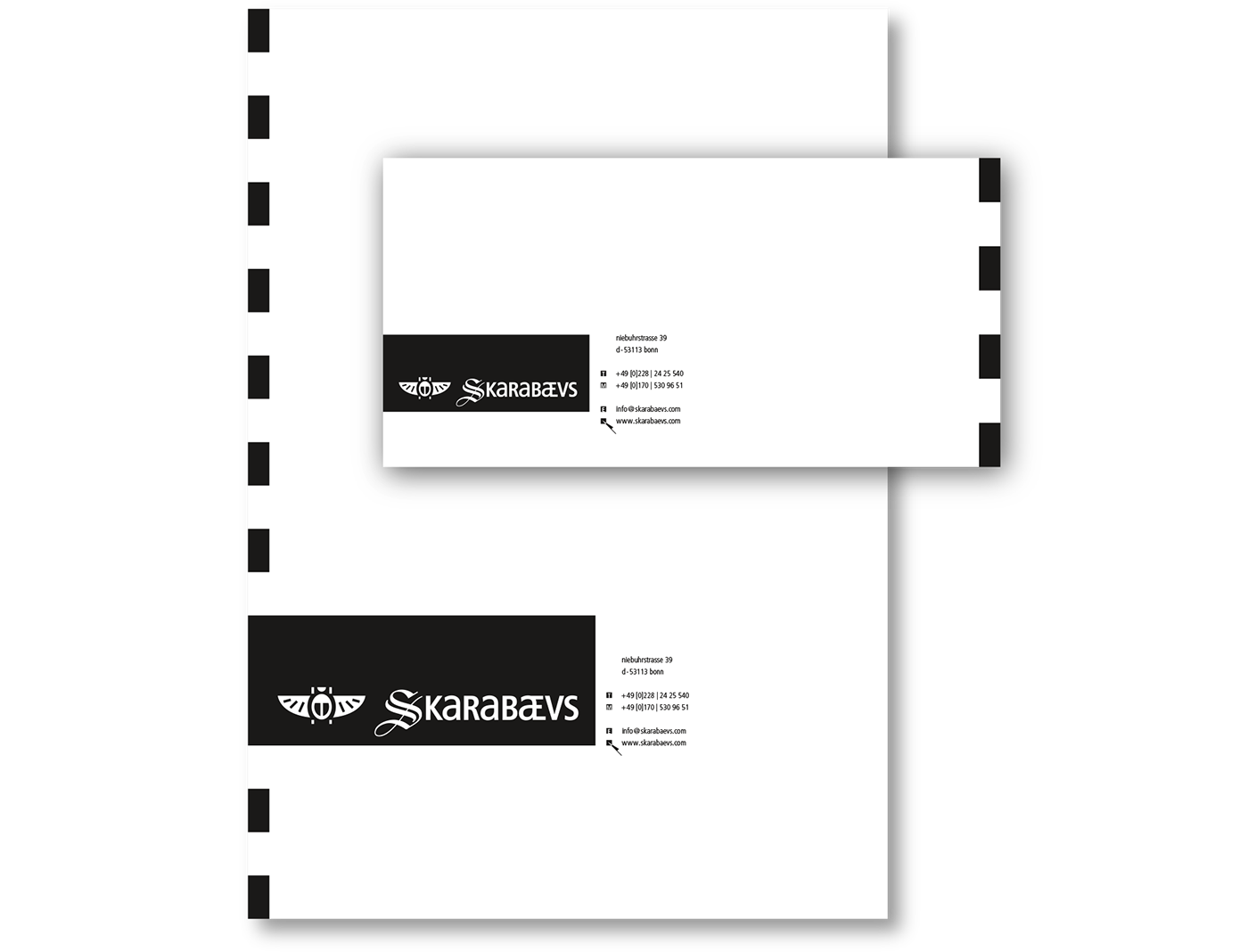 brochure business card CI corporate identity letterhead logo Stationery Website black