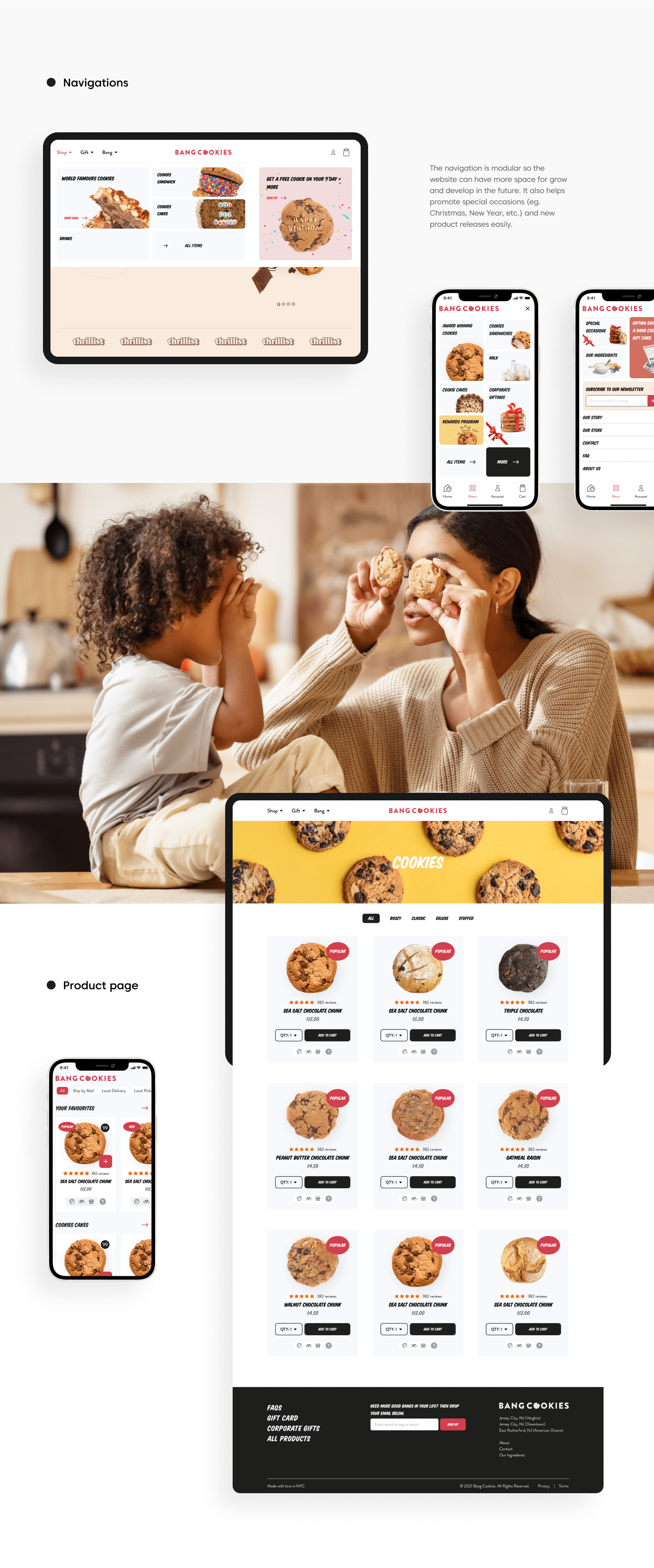 BANG bright colorful cookies Food  UI/UX Web Design  Website