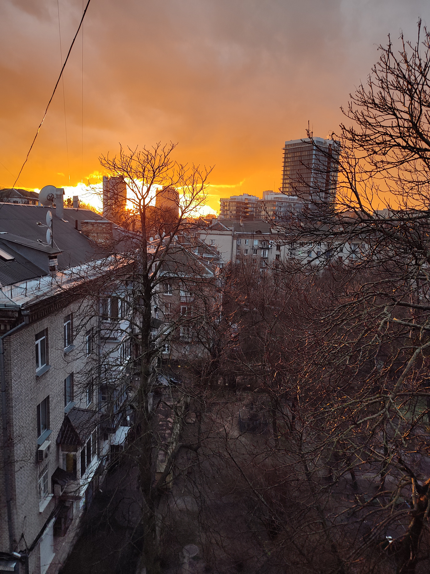 Kyiv ukraine photo sunset after the hail