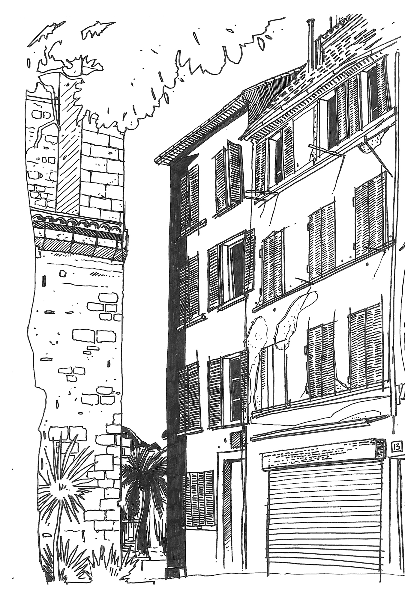 sketch urban sketchers urban sketcher usk ARCHITECTURE SKETCH la ciotat pinet Allos cloiseau