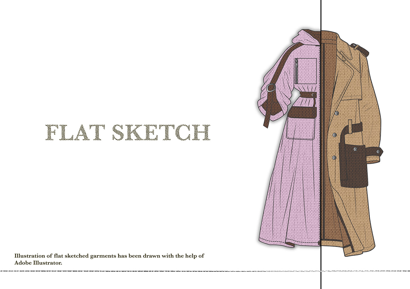 detailed Fashion  flat sketches