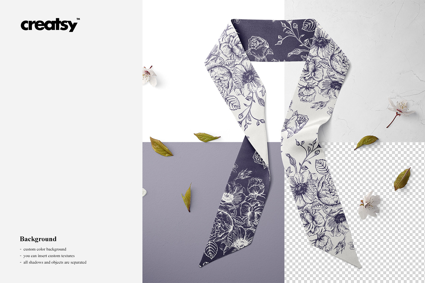 mock-up Mockup template creatsy customizable personalized SILK scarf fabrics twilly