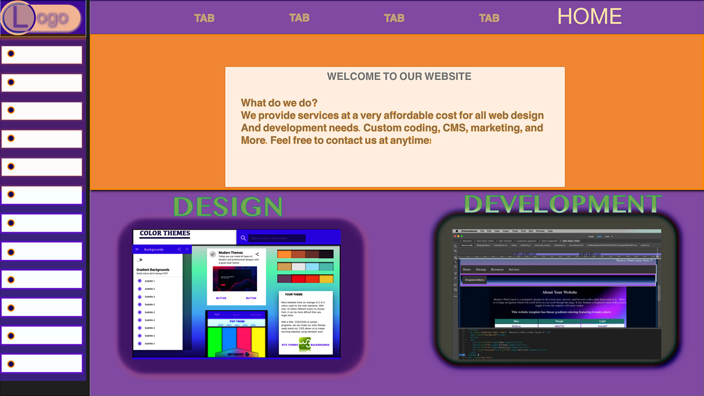 colors design development template Web