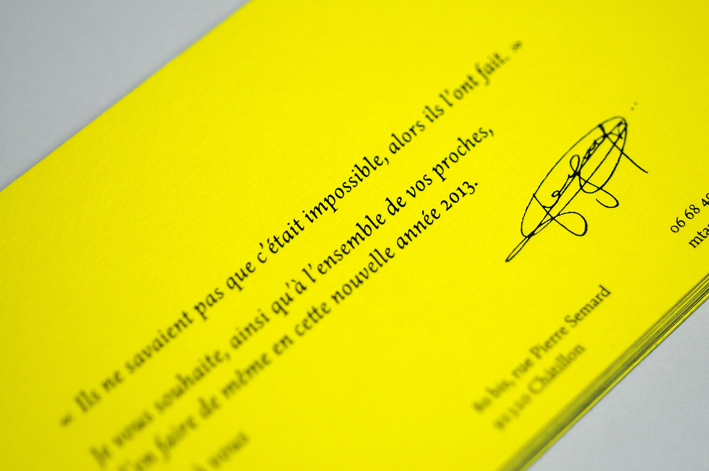 Foil Blocking yellow hot stamping duplex visual identity