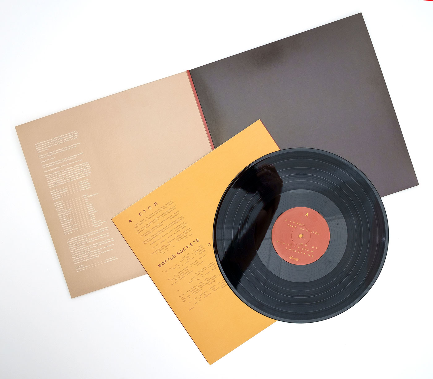 singer-songwriter indie vinyl record Recordsleeve gold hotfoil music album art poetic