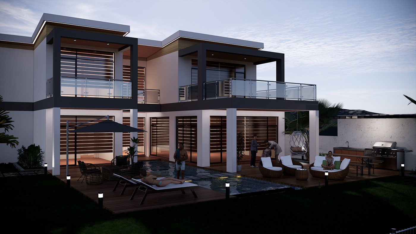 3d exterior rendering Clark Pampanga residential SketchUP visualization