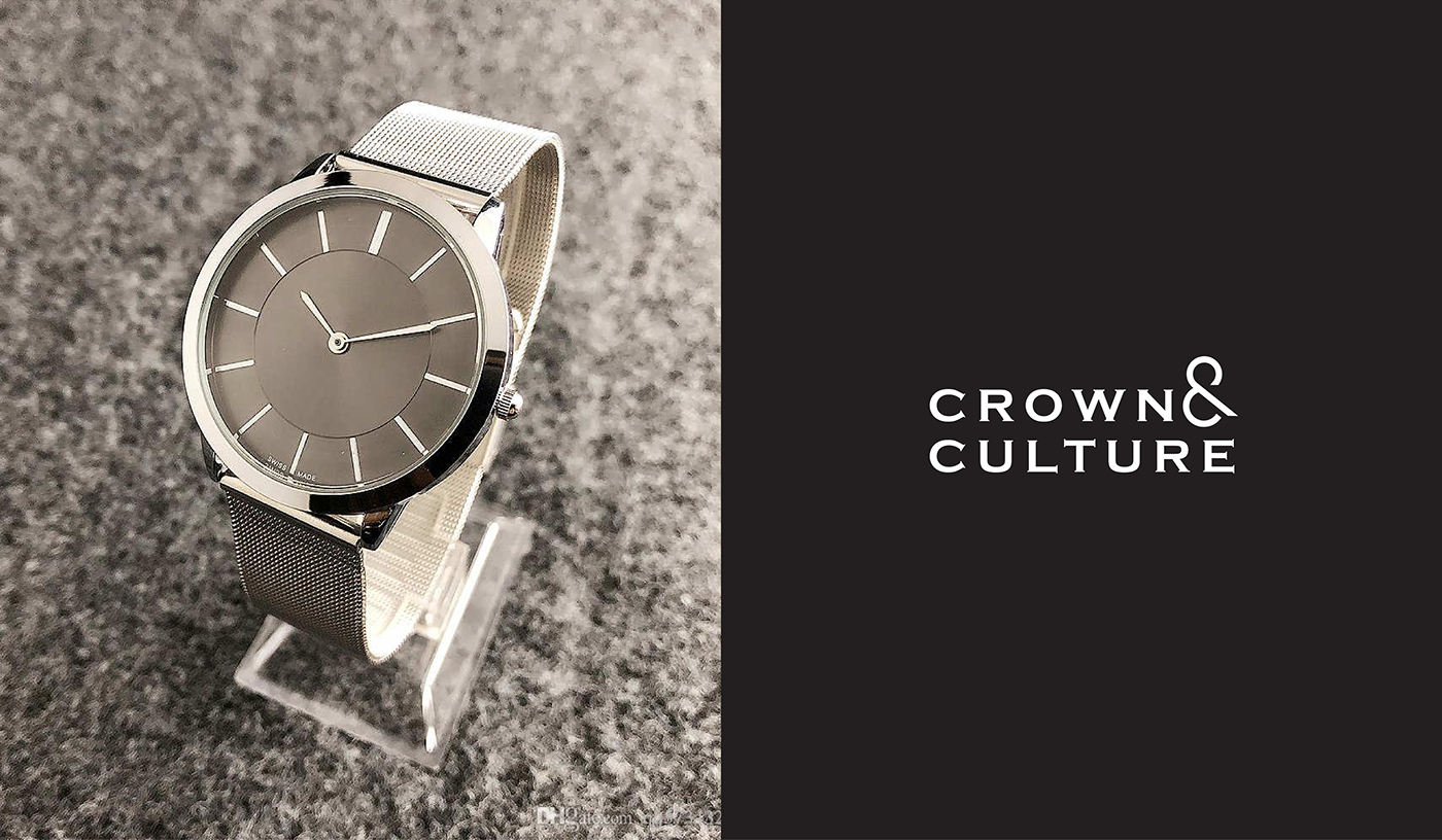 clean creative letter monogrammatic minimalist watch company corporate logo brand identity