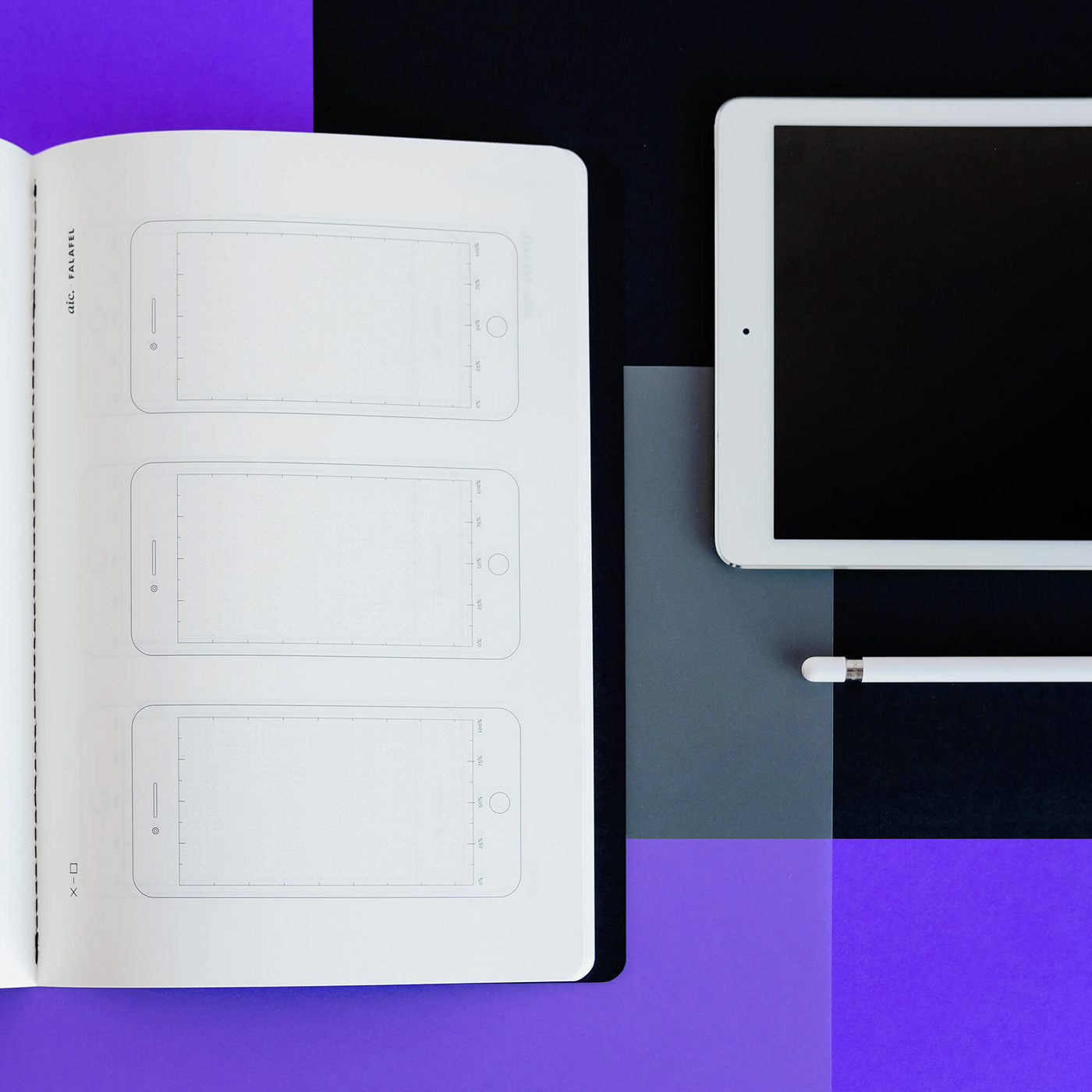 notebook AIC paper Interface falafel book prototype phone desktop
