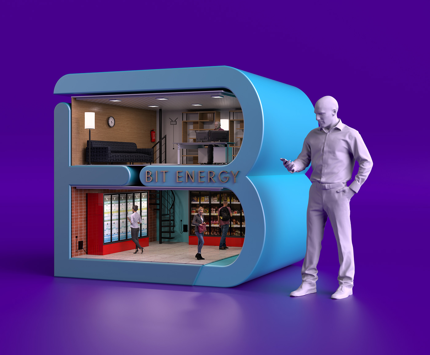 3D Advertising  CGI composition concept digitalart landing page marketing   Render ux