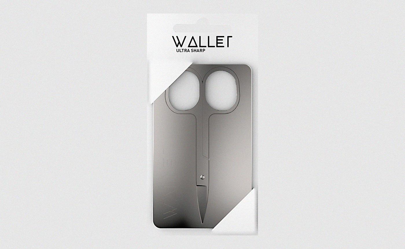 scissors package design metal long-term WALLET nail scissors portability CMYK product design 
