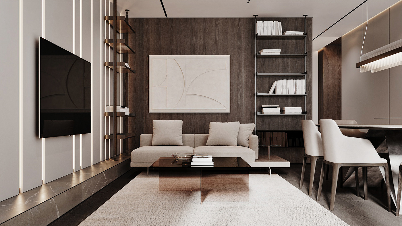 apartment interior design architecture archviz hilight hilight.design Interior interior design studio Minimalism Render