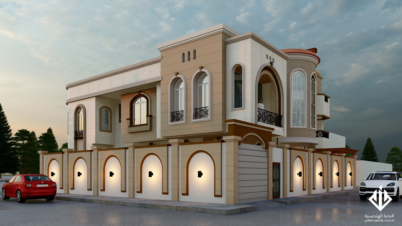 architecture archviz Elevations exterior interior design  KSA Mukalla Render riyadh Villa