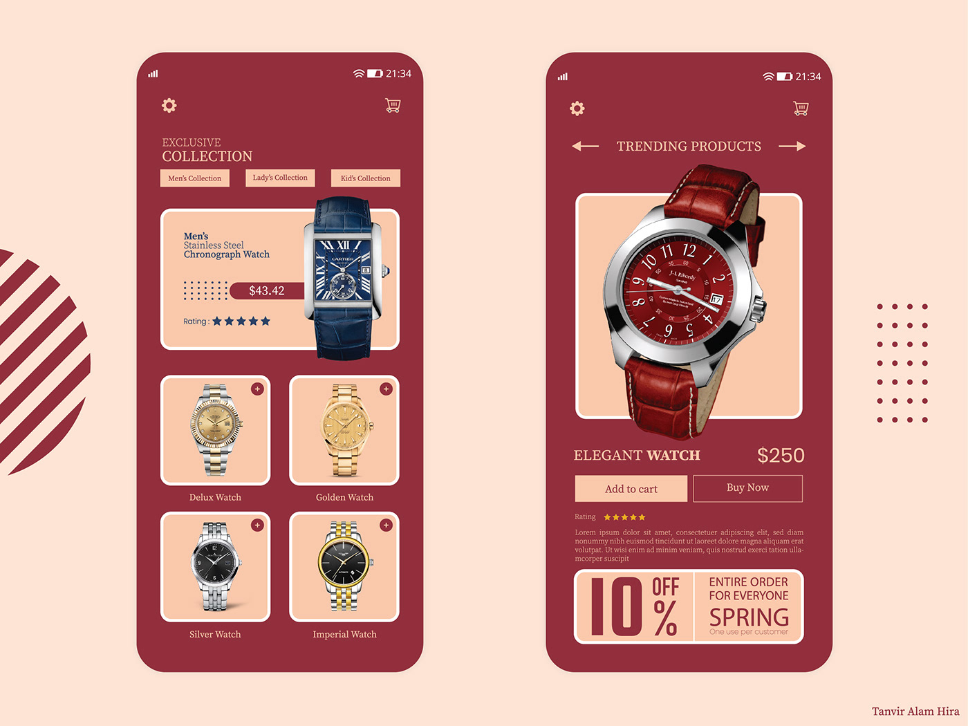 Luxury Watch Shop Mobile UI