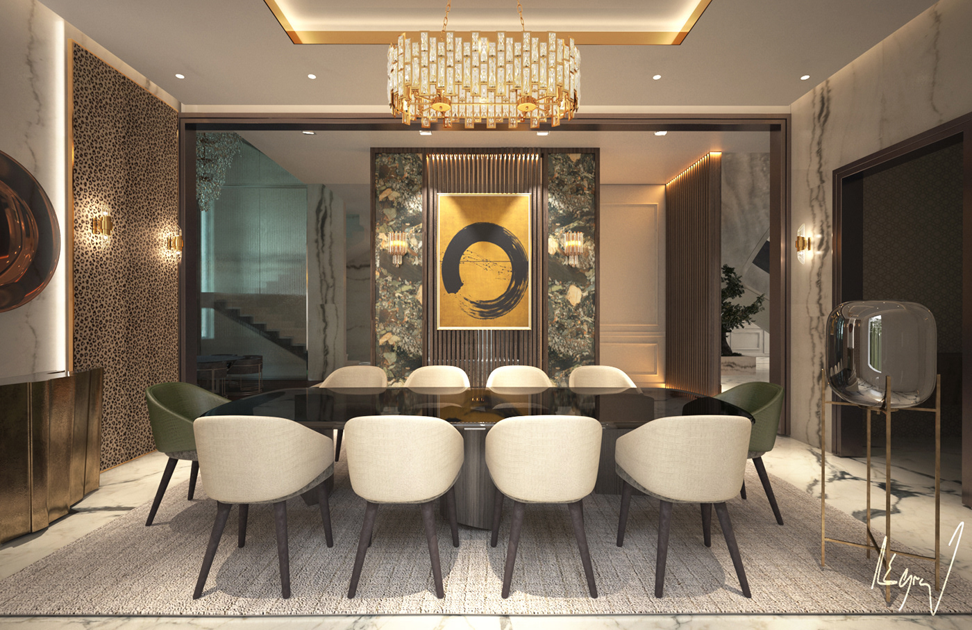 dining room, villa, qatar