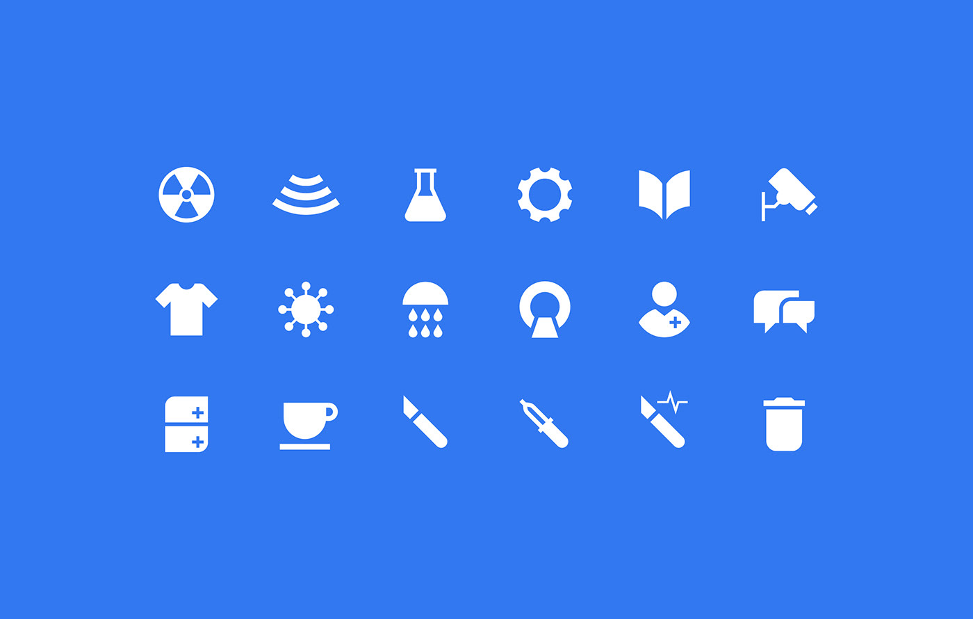 Icons for navigation veterinary center