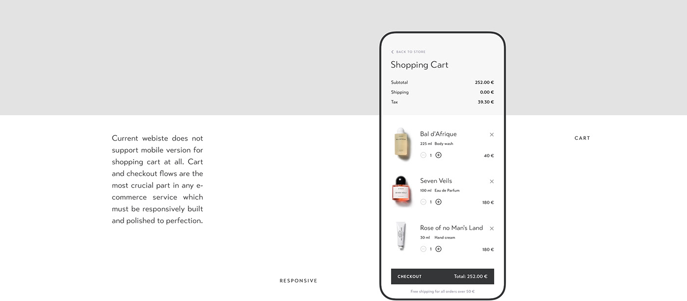 Ecommerce store luxury Web clean cosmetics Responsive app uiux