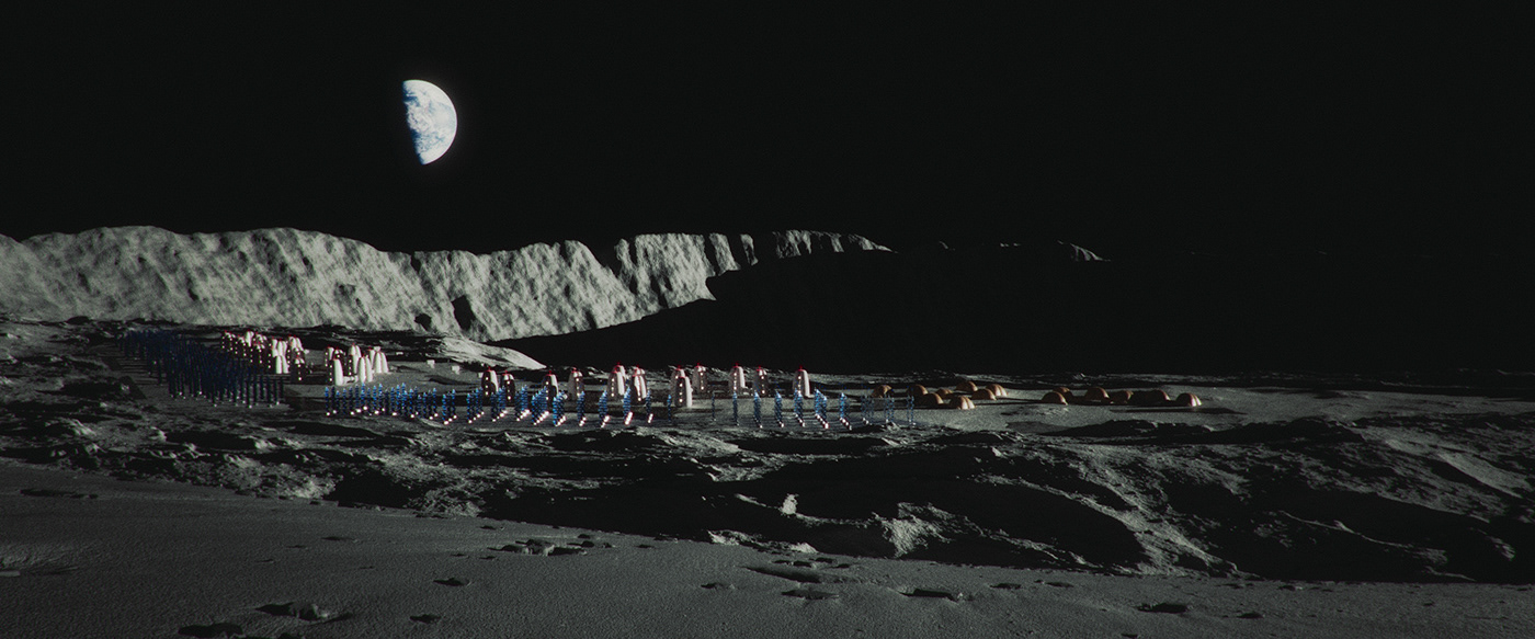 3d animation design HUD inspire moon nasa Scifi Space  space travel ui design