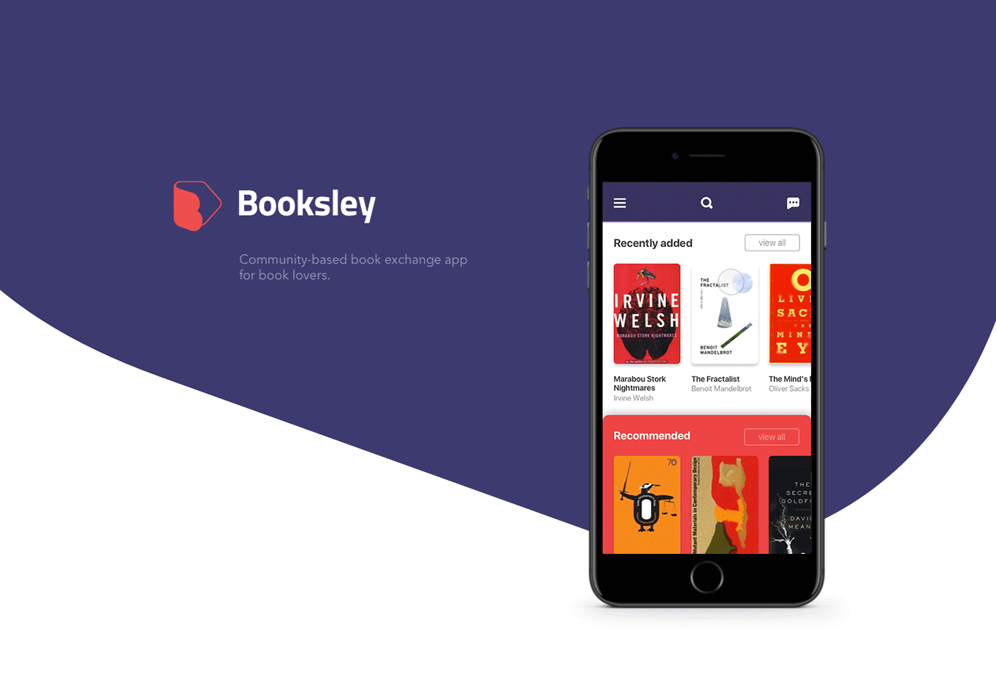 books app ios exchange booksley Swap 7ninjas interface mobile Reading