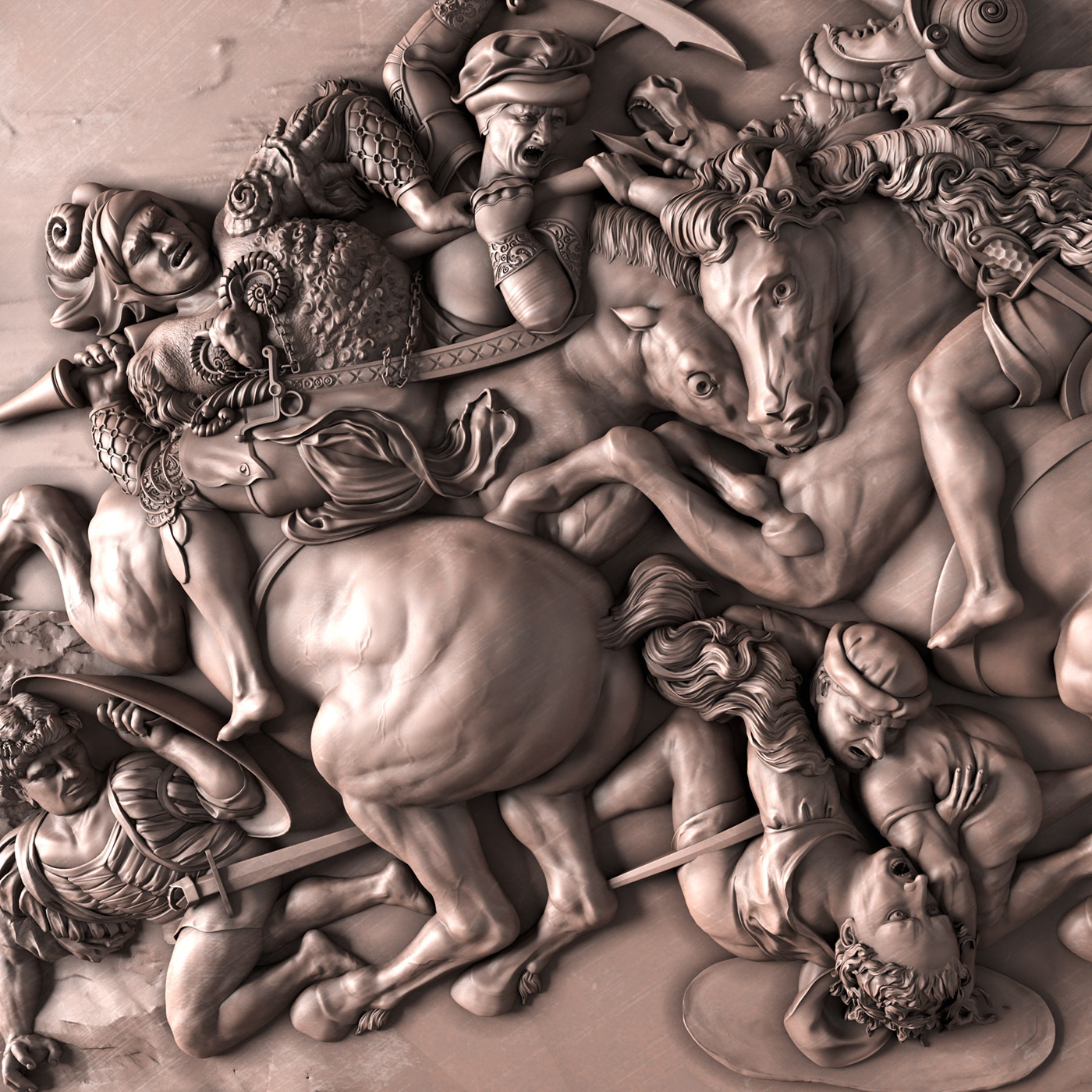 3D baroque basrelief carved cnc MILLING 3D Panno stl Zbrush
