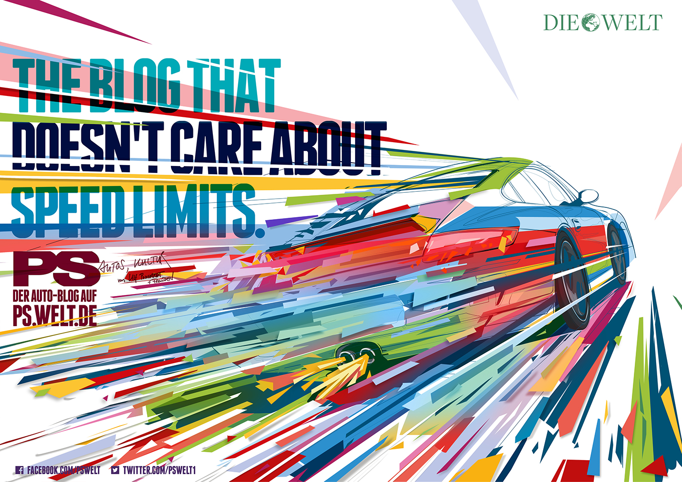 Dynamic car motion vector graphic art BMW Porsche FERRARI Sportscar advertisement campaign speed explosion colorful