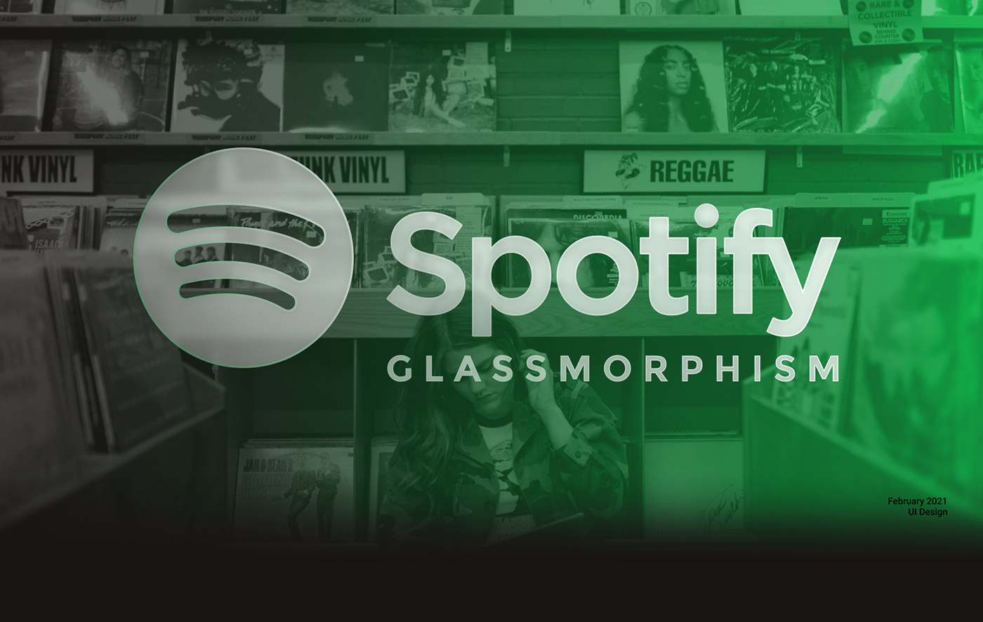 glassmorphism music platform redesign spotify spotify glassmorphism ui design ui design practice UI/UX