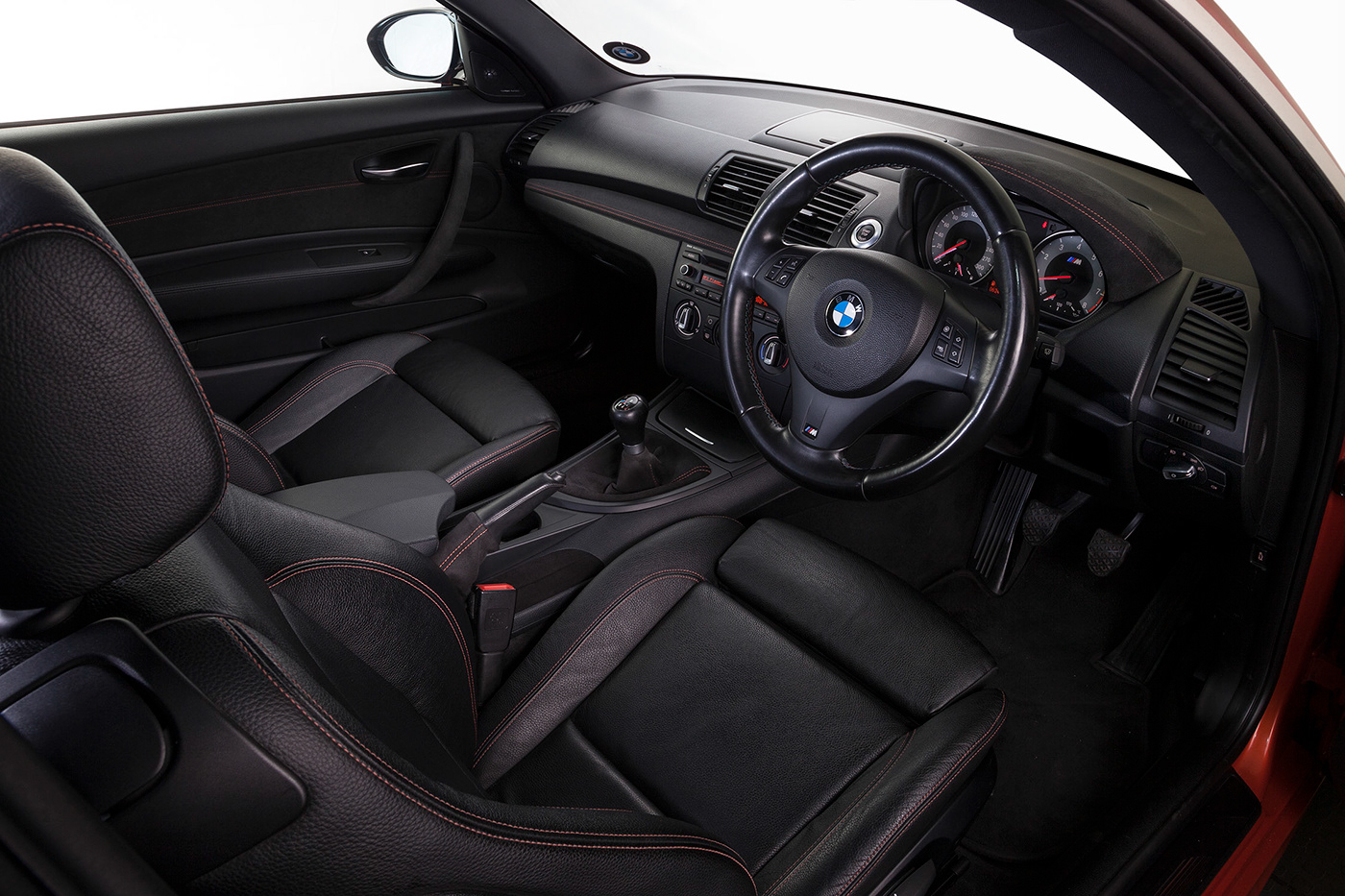 BMW coupe interior black leather 
