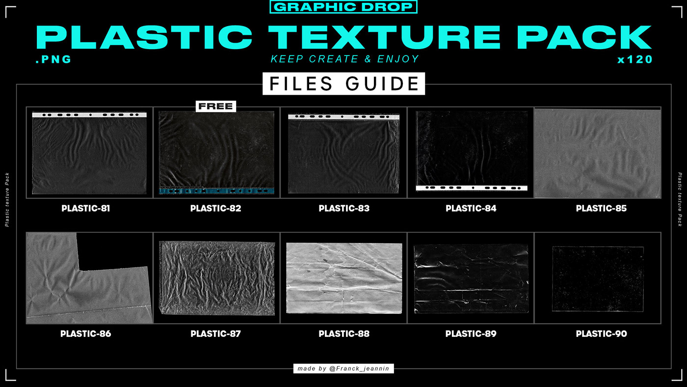 Files guide - See what inside the 120 Plastic Texture Pack ! 