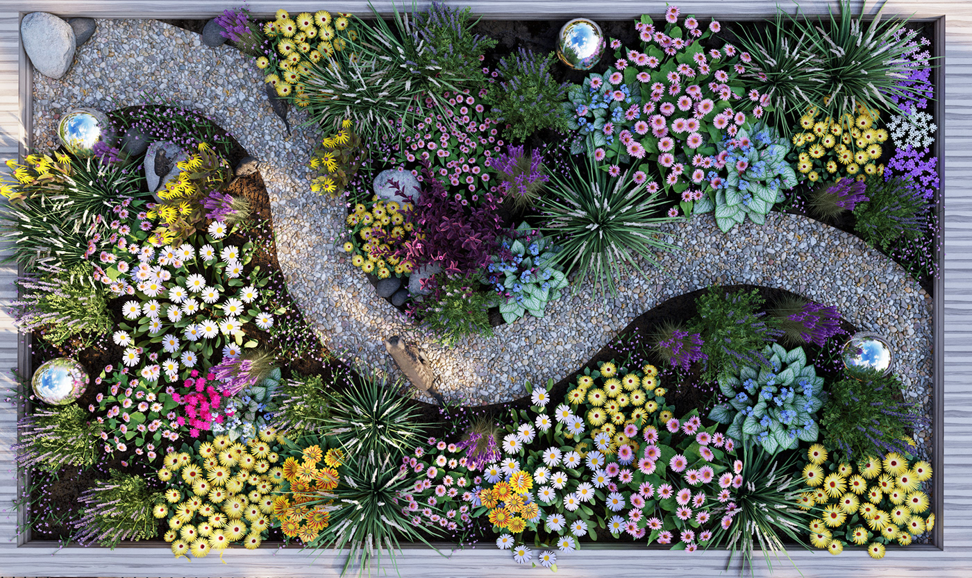 3D garden design Landscape Landscape Design naturalistic Nature Render visualization