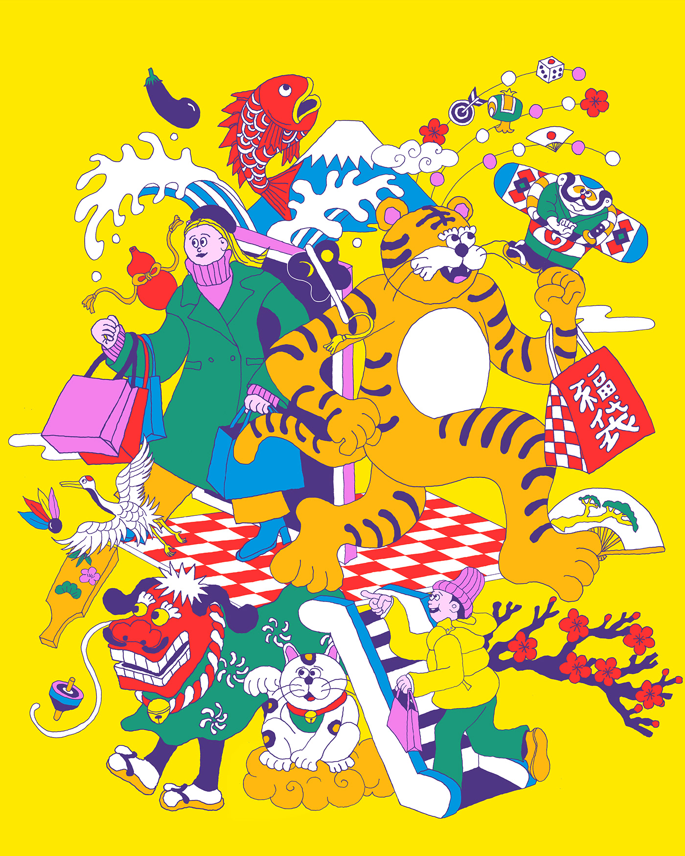 Advertising  design japan newyear poster tiger