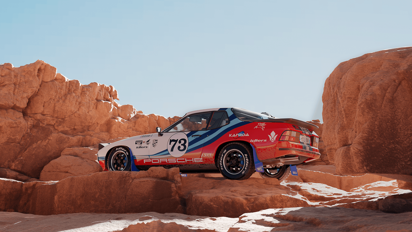 Porsche car automotive   CGI Render 3D Livery Racing rally WRC